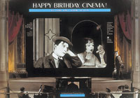 Volker Noth, Plakat, Happy Birthday, Cinema!, 100 Jahre Kino–Komik–Keaton, Filmhistorische Retrospektive, 45. Internationale Filmfestspiele Berlin, 1995, Format: 59,4 x 84 cm