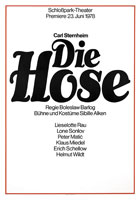 Volker Noth, Plakat, Carl Sternheim, Die Hose, Schloßpark-Theater, 1978, Format: 118,9 x 84 cm