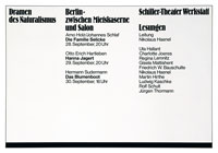 Volker Noth, Plakat, Dramen des Naturalismus, Berlin – zwischen Mietskaserne und Salon, Lesungen, Schiller-Theater Werkstatt, 1978, Format: 59,4 x 84 cm
